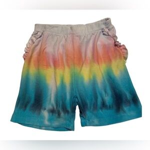 NWOT, Chaser, Girls, Cozy tie-dye shorts, faux ruffle side pockets
